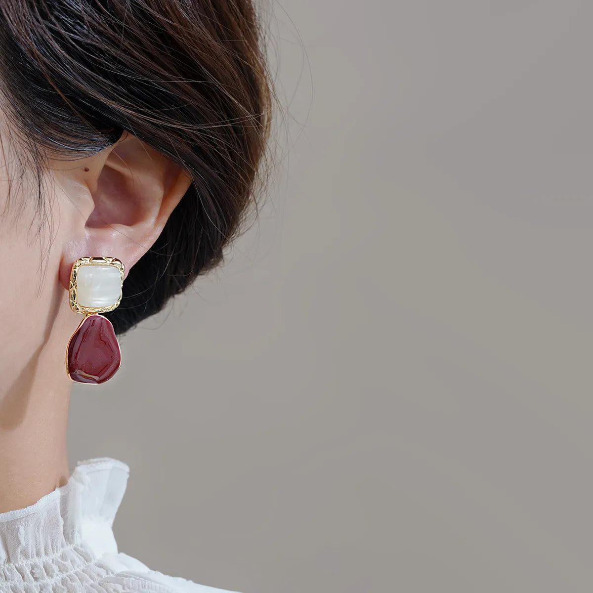 Simple Style Commute Square Alloy Patchwork Women's Drop Earrings