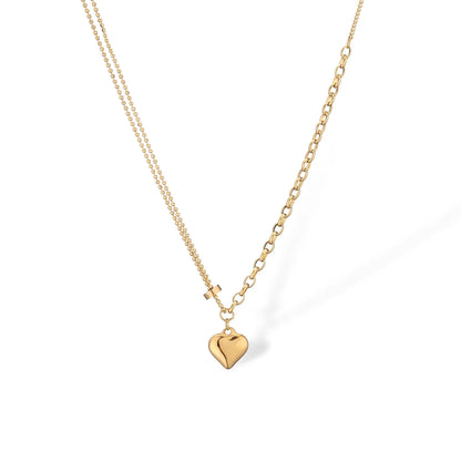 Simple Style Commute Star Heart Shape Titanium Steel Plating 18k Gold Plated Pendant Necklace