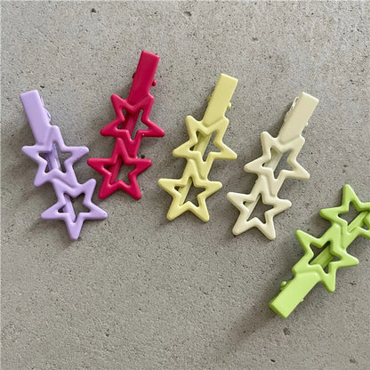 Simple Style Commute Star Metal Hollow Out Hair Clip