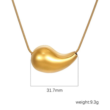 Wholesale Jewelry Simple Style Commute Water Droplets 304 Stainless Steel Plating Pendant Necklace