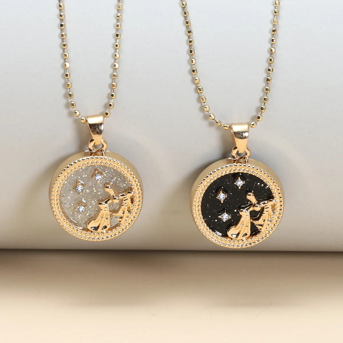 Simple Style Constellation Alloy Enamel Women'S Pendant Necklace