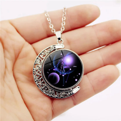 Simple Style Constellation Alloy Organic Glass Wholesale Pendant Necklace