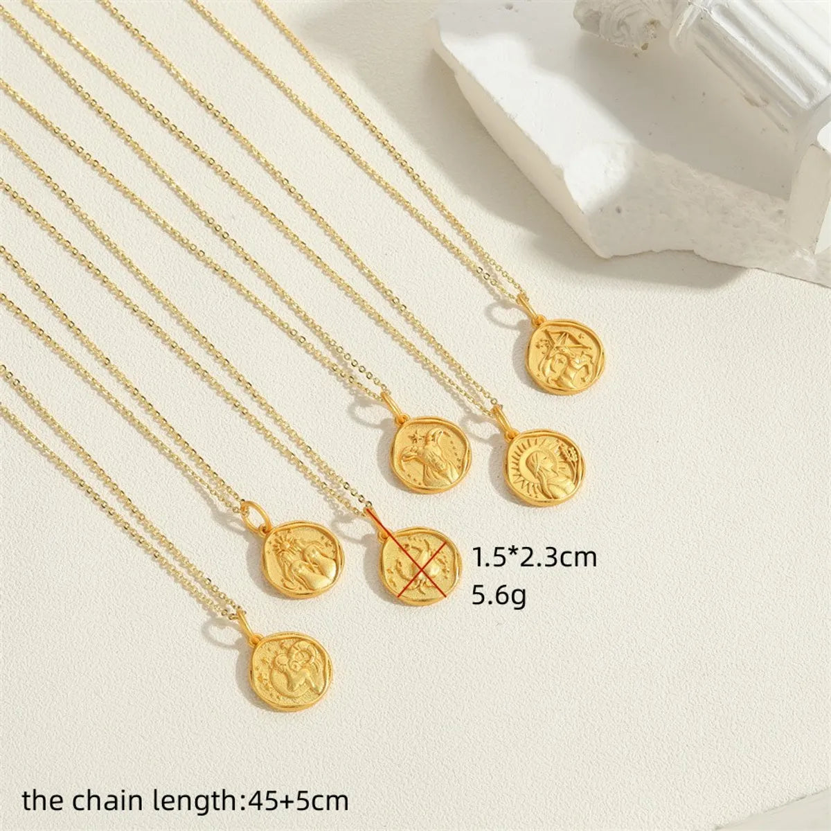 Simple Style Constellation Copper 14k Gold Plated Pendant Necklace In Bulk