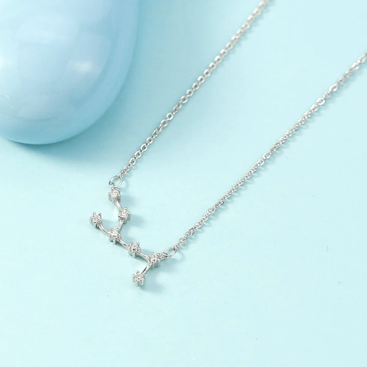 Simple Style Constellation Copper Plating Inlay Zircon Necklace