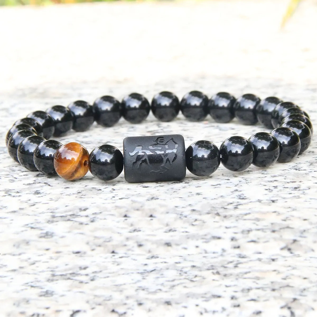 Simple Style Constellation Natural Stone Beaded Carving Bracelets