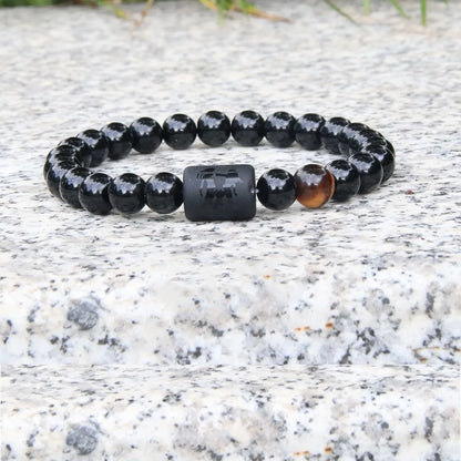 Simple Style Constellation Natural Stone Beaded Carving Bracelets