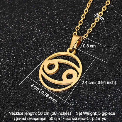 Simple Style Constellation Stainless Steel Necklace Plating Stainless Steel Necklaces