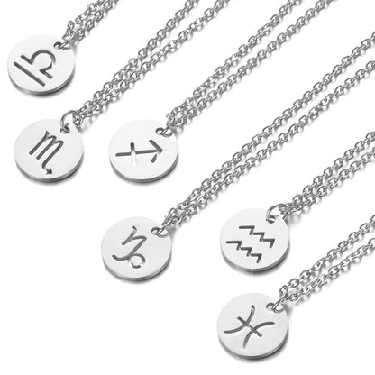 Simple Style Constellation Stainless Steel Pendant Necklace In Bulk