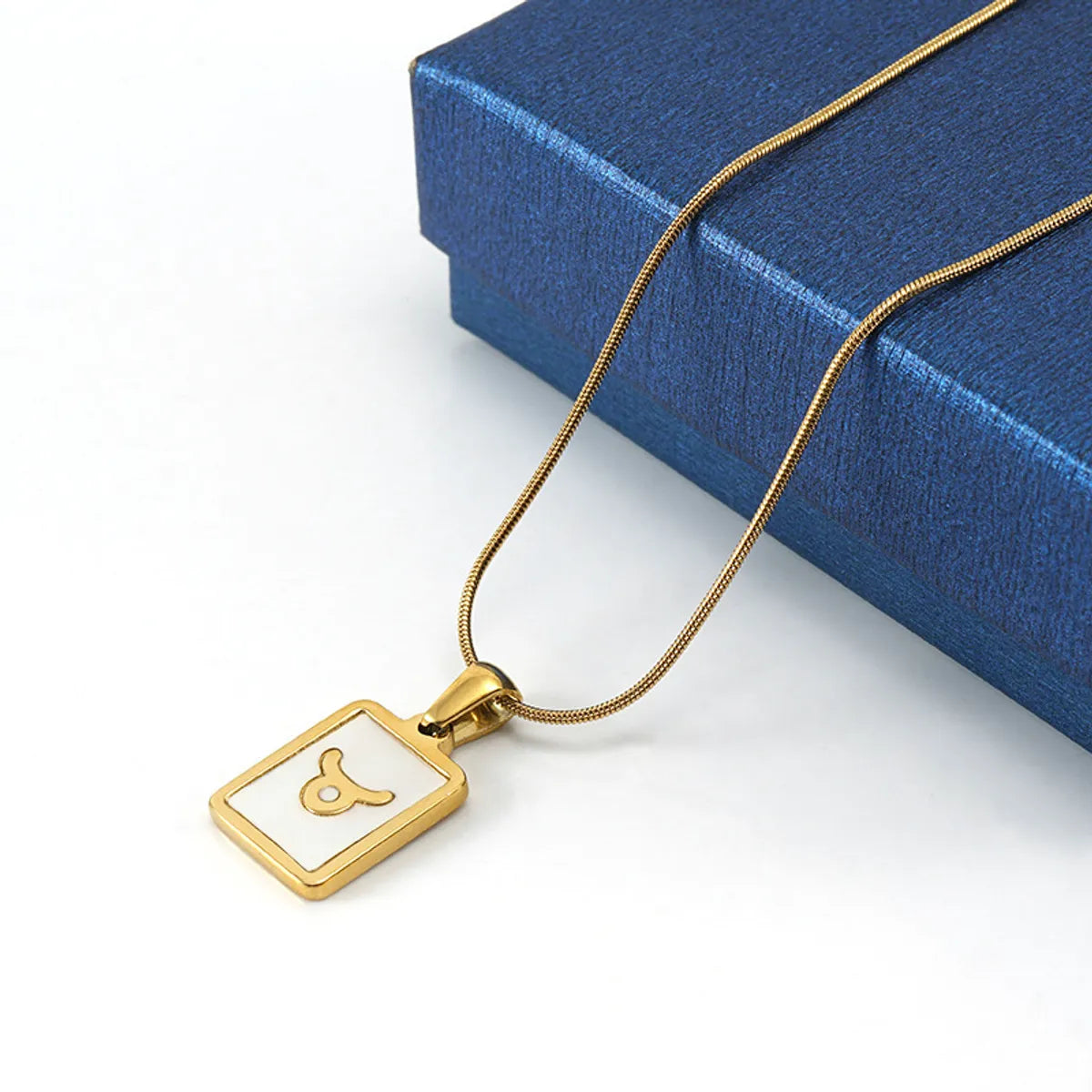 Simple Style Constellation Stainless Steel Plating Inlay Shell 18k Gold Plated Pendant Necklace