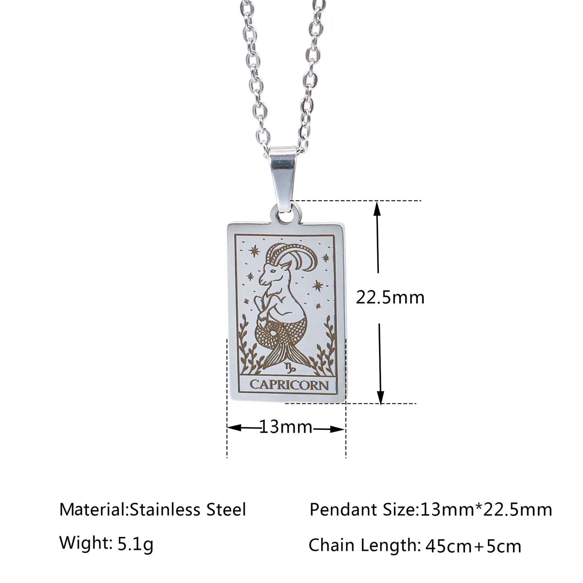 Simple Style Constellation Stainless Steel Plating Necklace