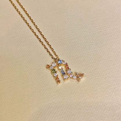 Simple Style Constellation Sterling Silver Metal Inlay Zircon Necklace