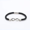 Simple Style Cool Style Infinity Pu Leather Titanium Steel Braid Men'S Bracelets