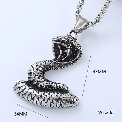 Simple Style Cool Style Snake Horse Dragon 304 Stainless Steel No Inlaid Men'S Pendant Necklace