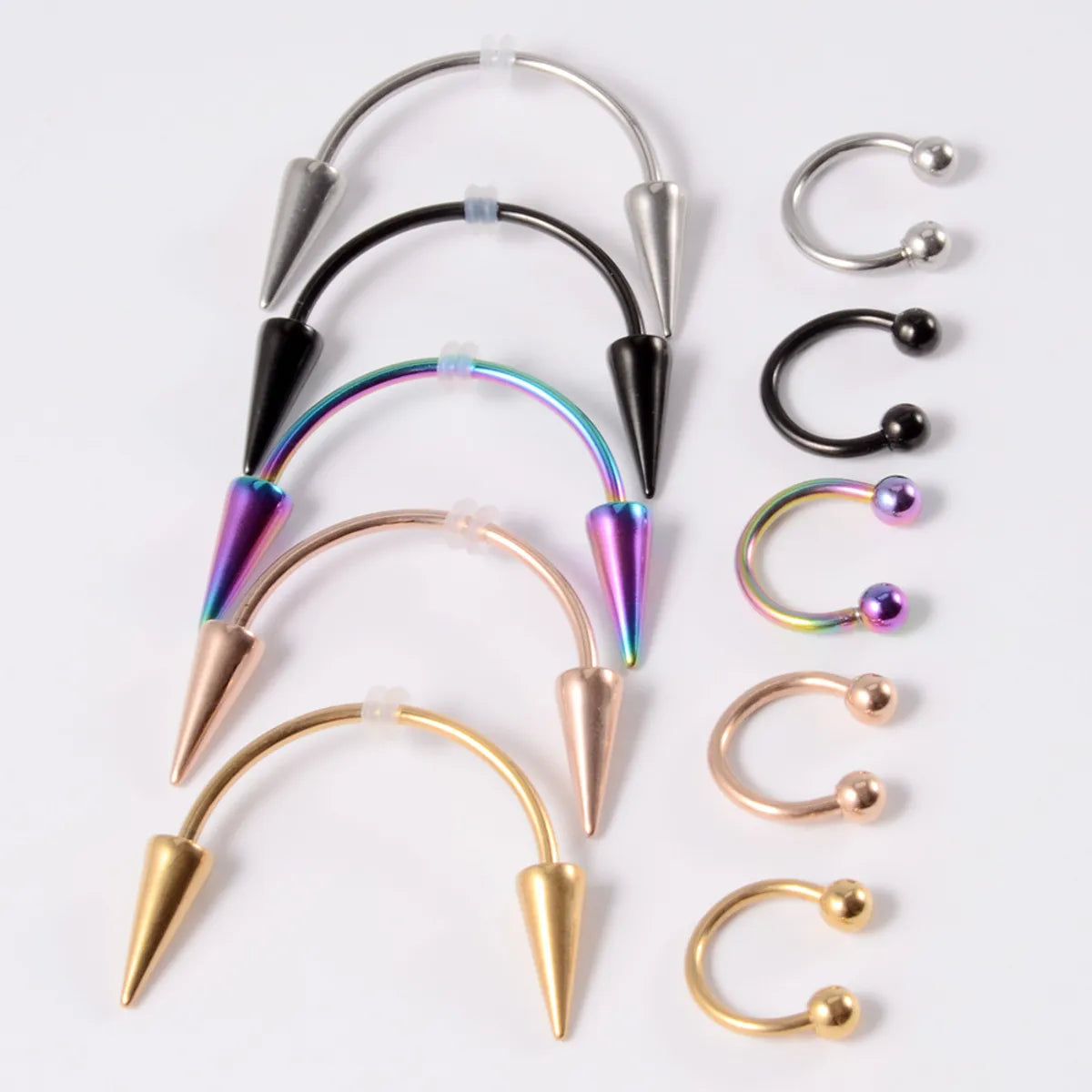 Simple Style Cool Style Solid Color Stainless Steel Plating Lip Stud