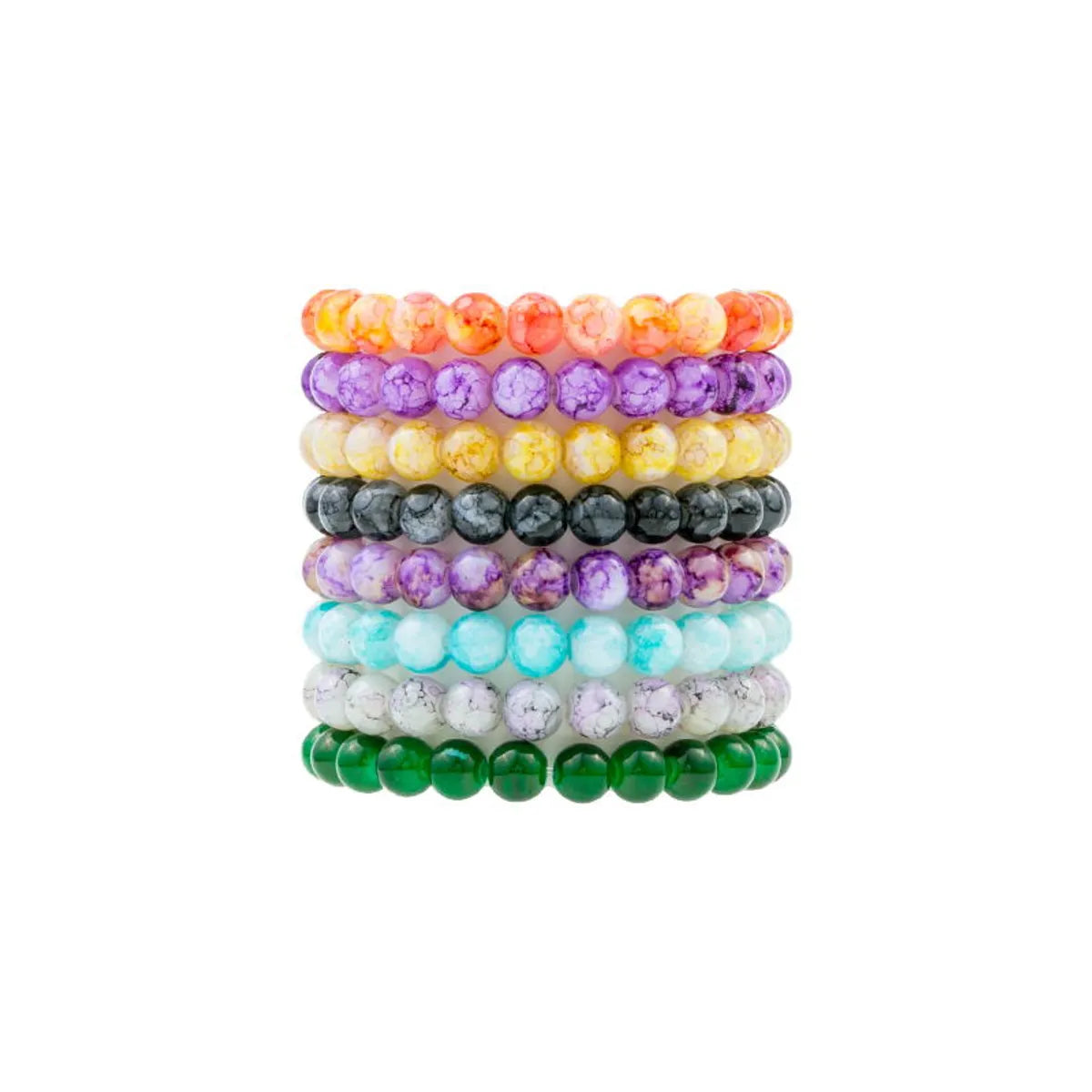 Simple Style Crack Glass Bead Glass Wholesale Bracelets