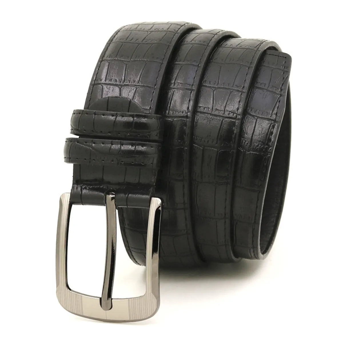 Simple Style Crocodile Pu Leather Alloy Unisex Leather Belts