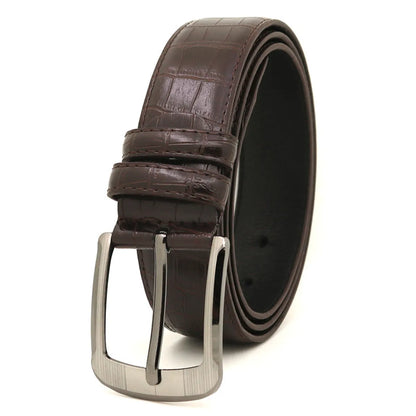 Simple Style Crocodile Pu Leather Alloy Unisex Leather Belts