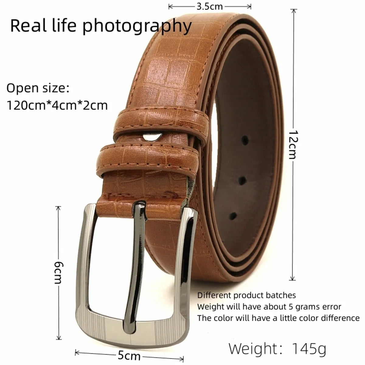 Simple Style Crocodile Pu Leather Alloy Unisex Leather Belts