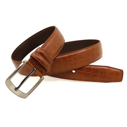 Simple Style Crocodile Pu Leather Alloy Unisex Leather Belts