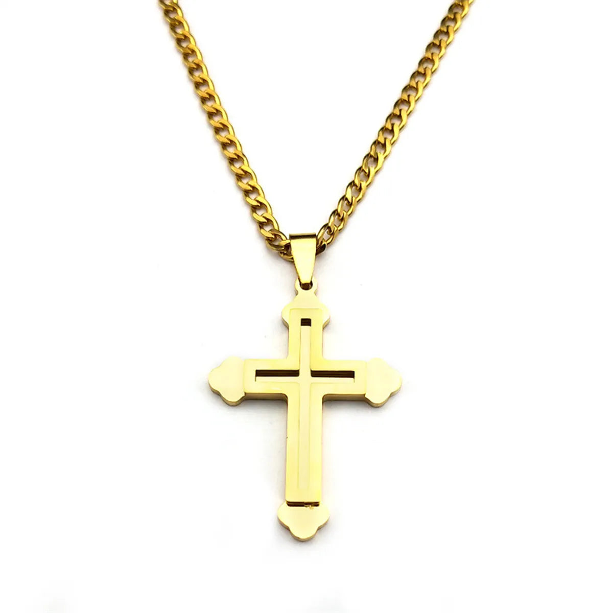 Simple Style Cross 304 Stainless Steel Plating Unisex Pendant Necklace