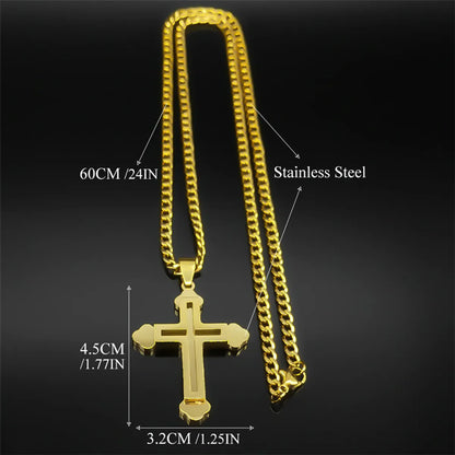 Simple Style Cross 304 Stainless Steel Plating Unisex Pendant Necklace