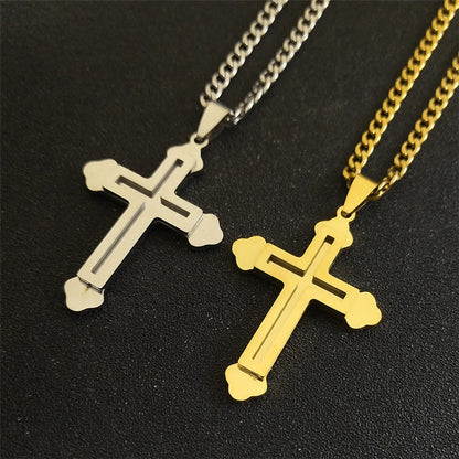 Simple Style Cross 304 Stainless Steel Plating Unisex Pendant Necklace