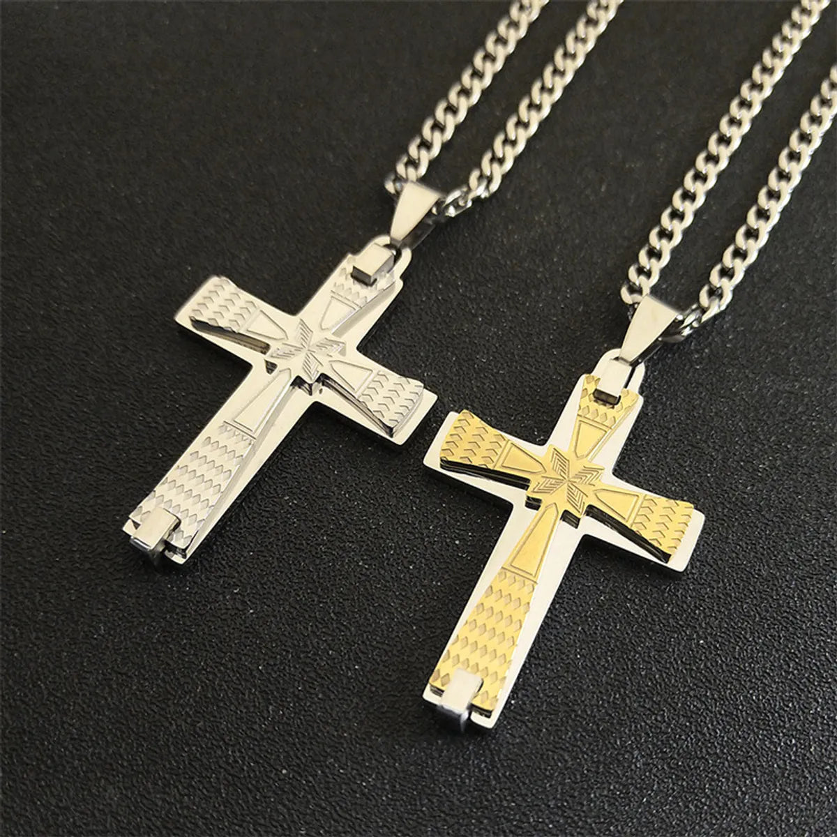 Simple Style Cross 304 Stainless Steel Plating Unisex Pendant Necklace