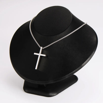 Simple Style Cross 304 Stainless Steel Polishing Men'S Pendant Necklace