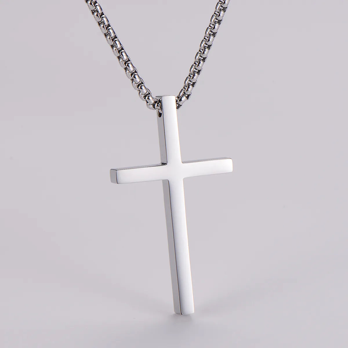 Simple Style Cross 304 Stainless Steel Polishing Men'S Pendant Necklace