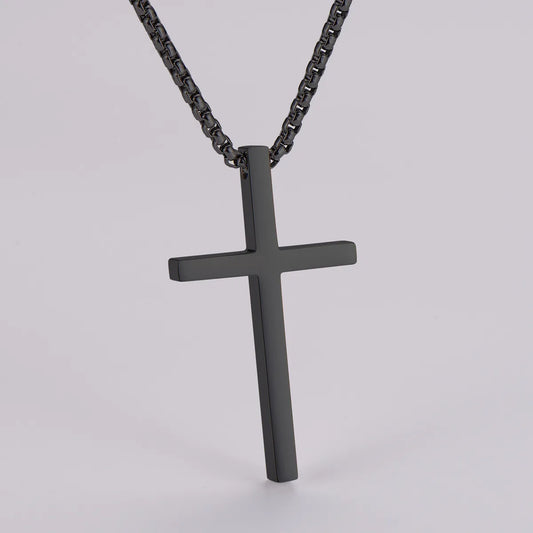 Simple Style Cross 304 Stainless Steel Polishing Men'S Pendant Necklace