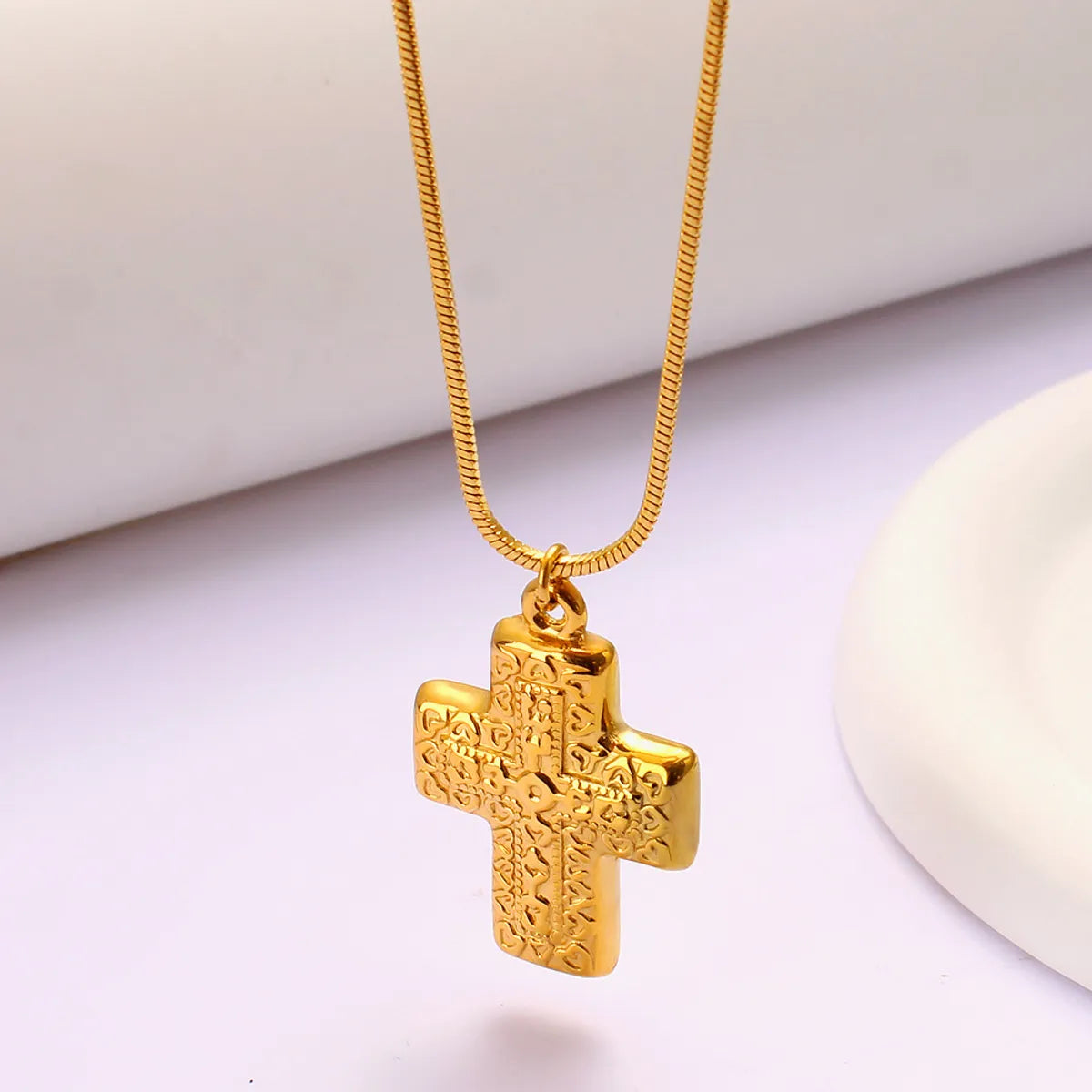 Simple Style Cross 304 Stainless Steel Wholesale Pendant Necklace