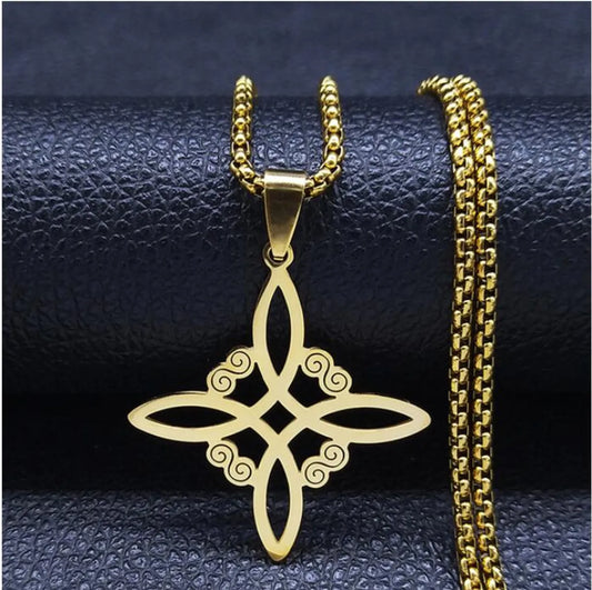 Simple Style Cross Witches Knot Alloy Hollow Out Unisex Pendant Necklace