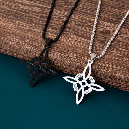 Simple Style Cross Witches Knot Alloy Hollow Out Unisex Pendant Necklace