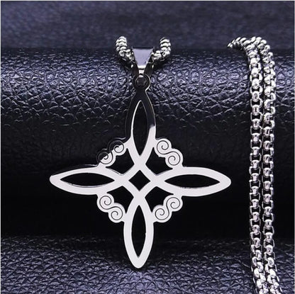 Simple Style Cross Witches Knot Alloy Hollow Out Unisex Pendant Necklace