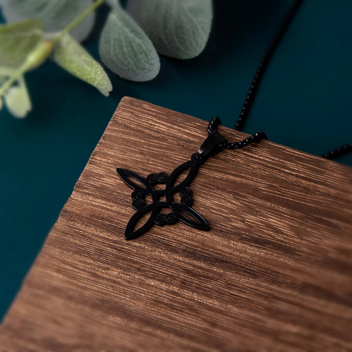 Simple Style Cross Witches Knot Alloy Hollow Out Unisex Pendant Necklace