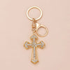 Simple Style Cross Alloy Inlay Rhinestones Women'S Keychain