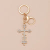 Simple Style Cross Alloy Inlay Rhinestones Women'S Keychain