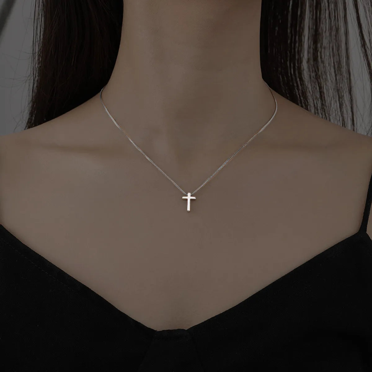 Simple Style Cross Alloy Plating Gold Plated Women's Pendant Necklace