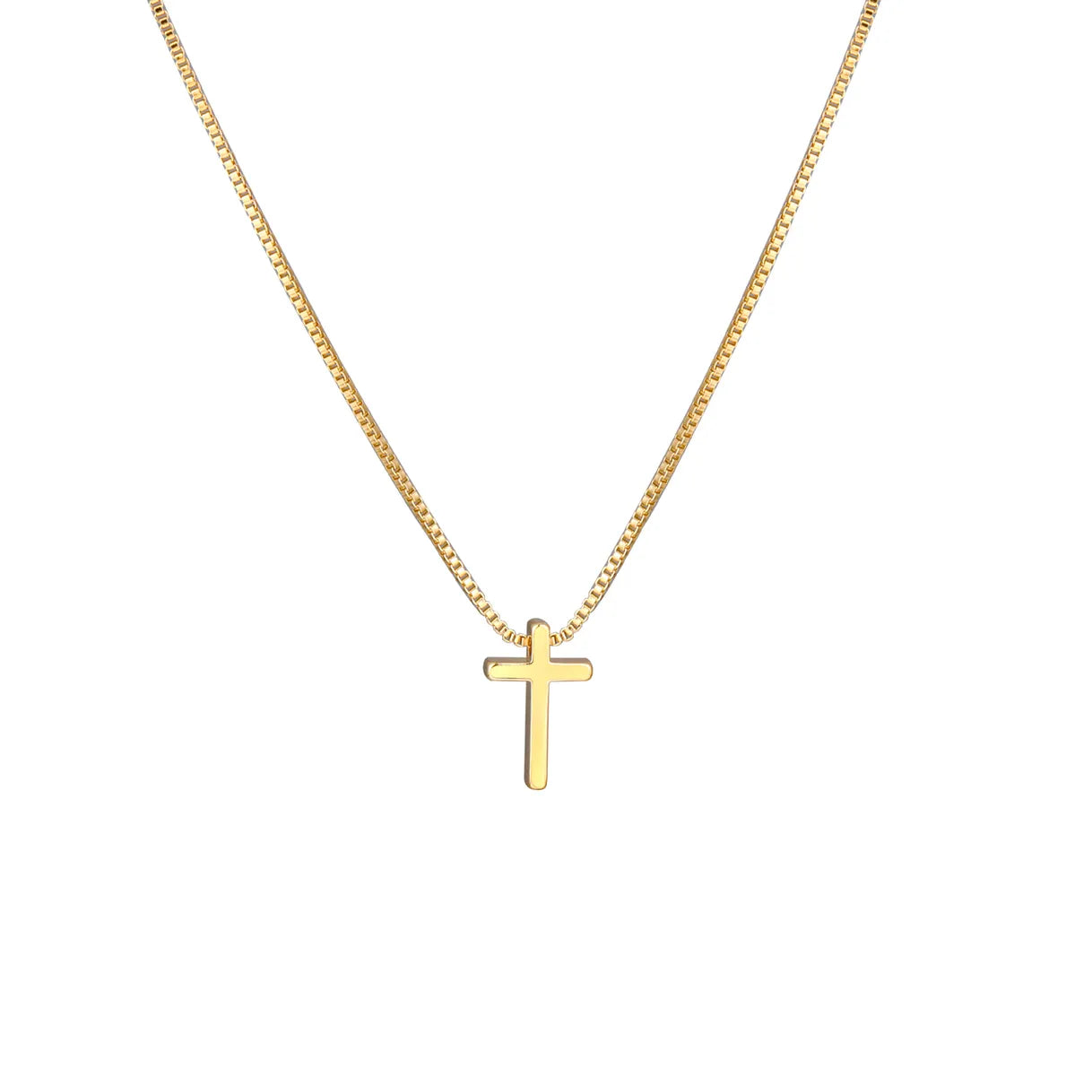 Simple Style Cross Alloy Plating Gold Plated Women's Pendant Necklace