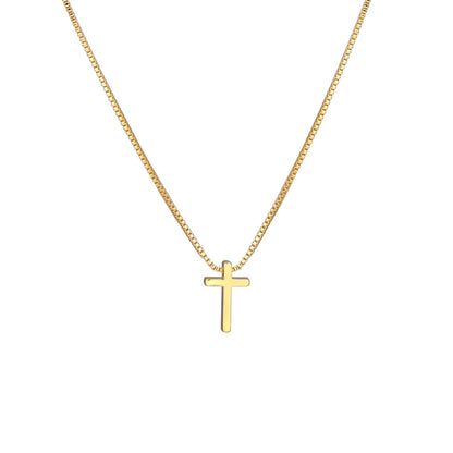 Simple Style Cross Alloy Plating Gold Plated Women's Pendant Necklace