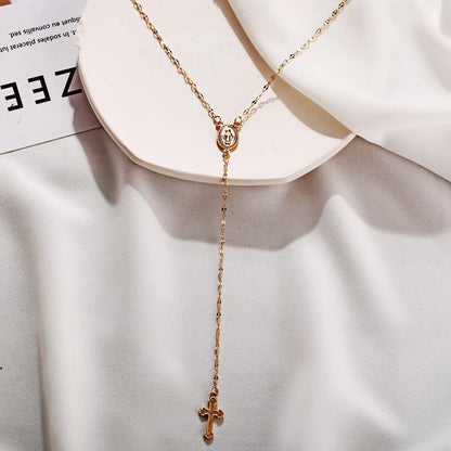 Simple Style Cross Alloy Plating Women's Necklace