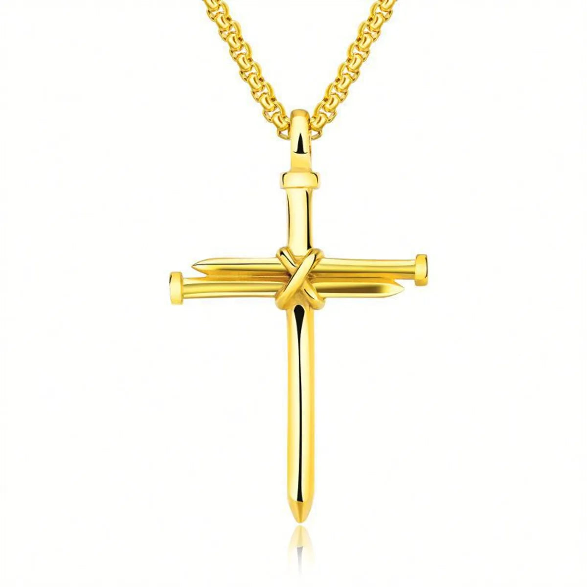 Simple Style Cross Alloy Plating Unisex Pendant Necklace 1 Piece