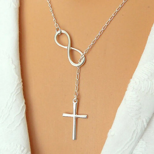 Simple Style Cross Alloy Plating Women'S Necklace 1 Piece