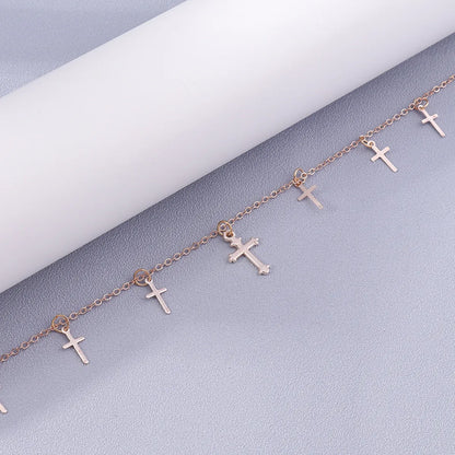 Simple Style Cross Alloy Plating Women's Necklace