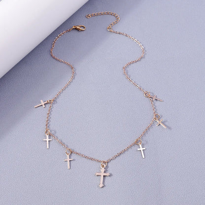 Simple Style Cross Alloy Plating Women's Necklace