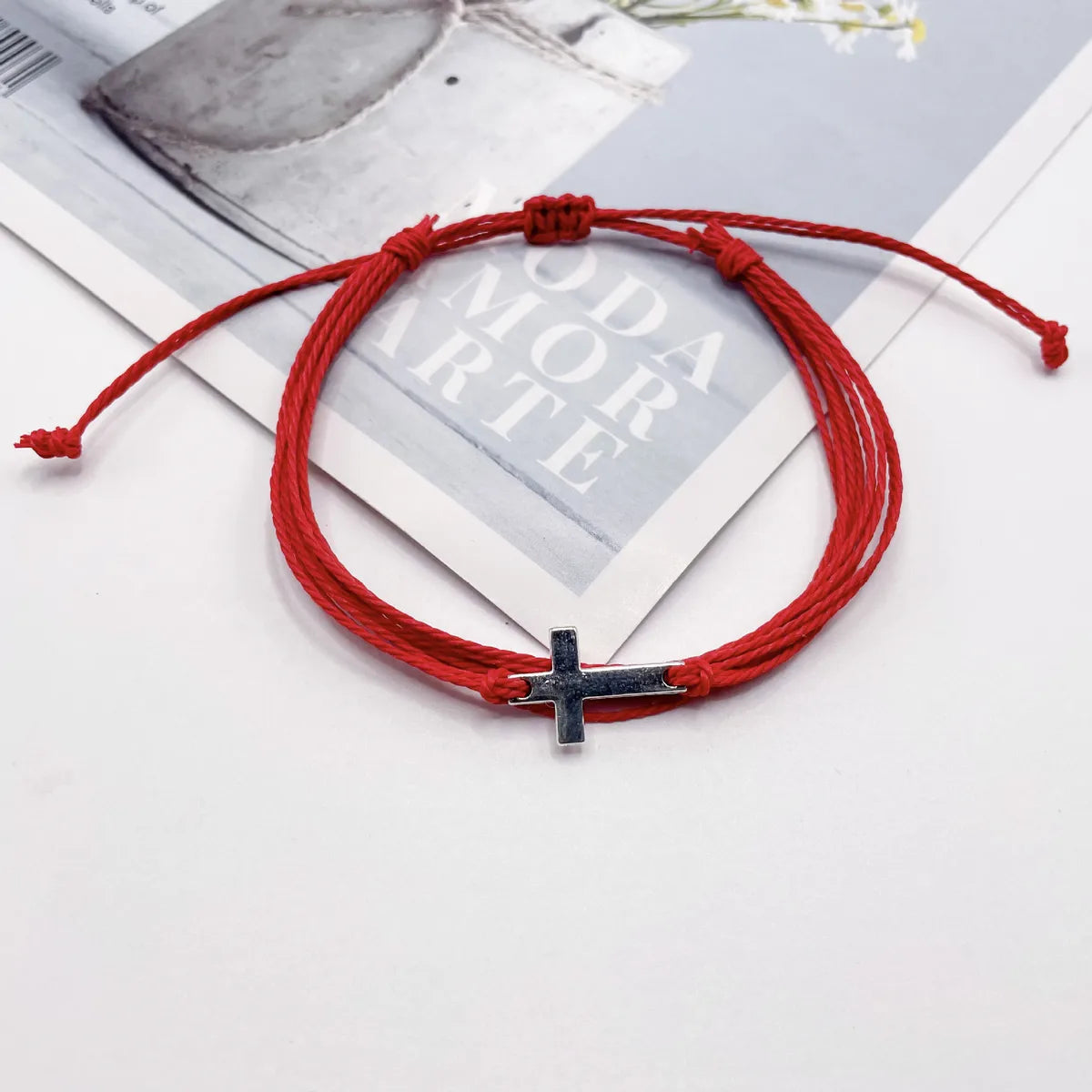 Simple Style Cross Alloy Wax Line Wholesale Drawstring Bracelets