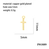 Simple Style Cross Copper Enamel Plating Inlay Zircon 18k Gold Plated Charms