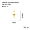 Simple Style Cross Copper Enamel Plating Inlay Zircon 18k Gold Plated Charms