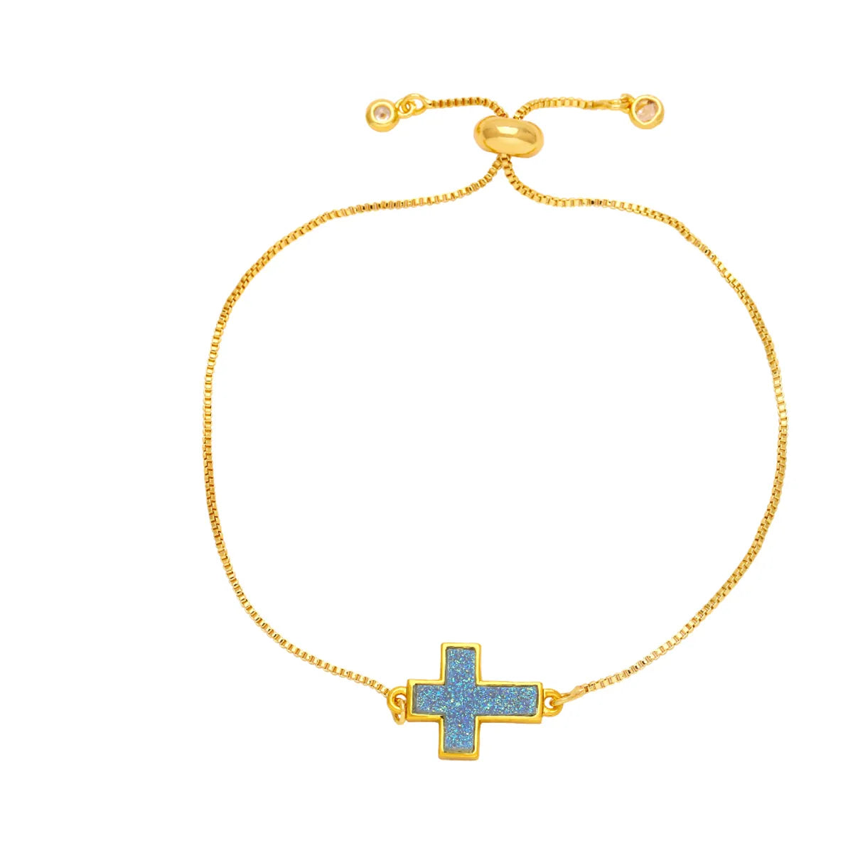 Simple Style Cross Copper Plating 18k Gold Plated Bracelets