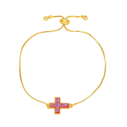 Simple Style Cross Copper Plating 18k Gold Plated Bracelets